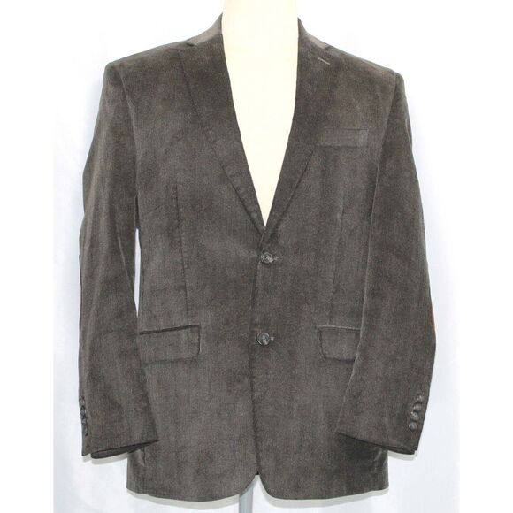 Chaps Dark Brown Cotton Corduroy Two Button Sport Coat Blazer Mens 42 Regular‎ - Picture 1 of 6